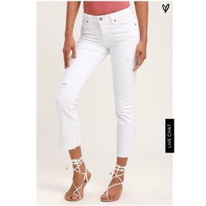 Lola White Distressed Cropped Jeans